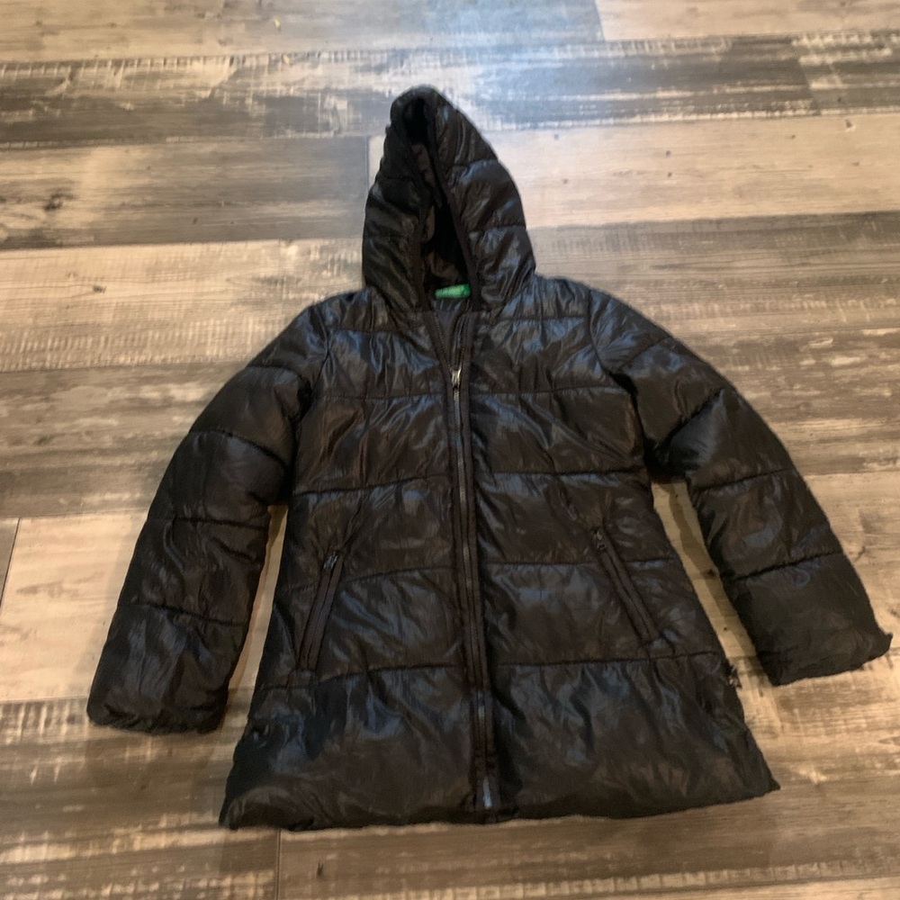 United Colors Of Benetton Kids Black Puffer Coat